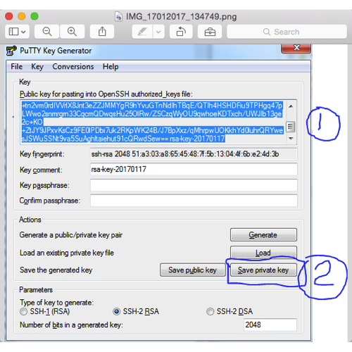 Putty key gen